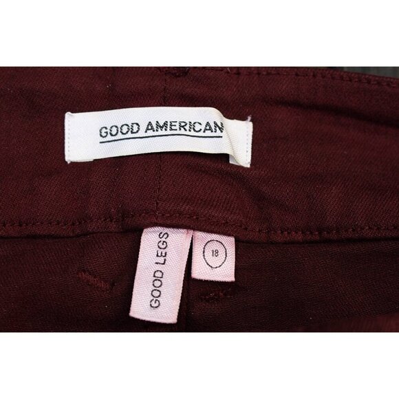 New w/Tags - sz 18 Plus - Good American Good Legs Slim Leg, STRETCH, Burgundy - Picture 3 of 9